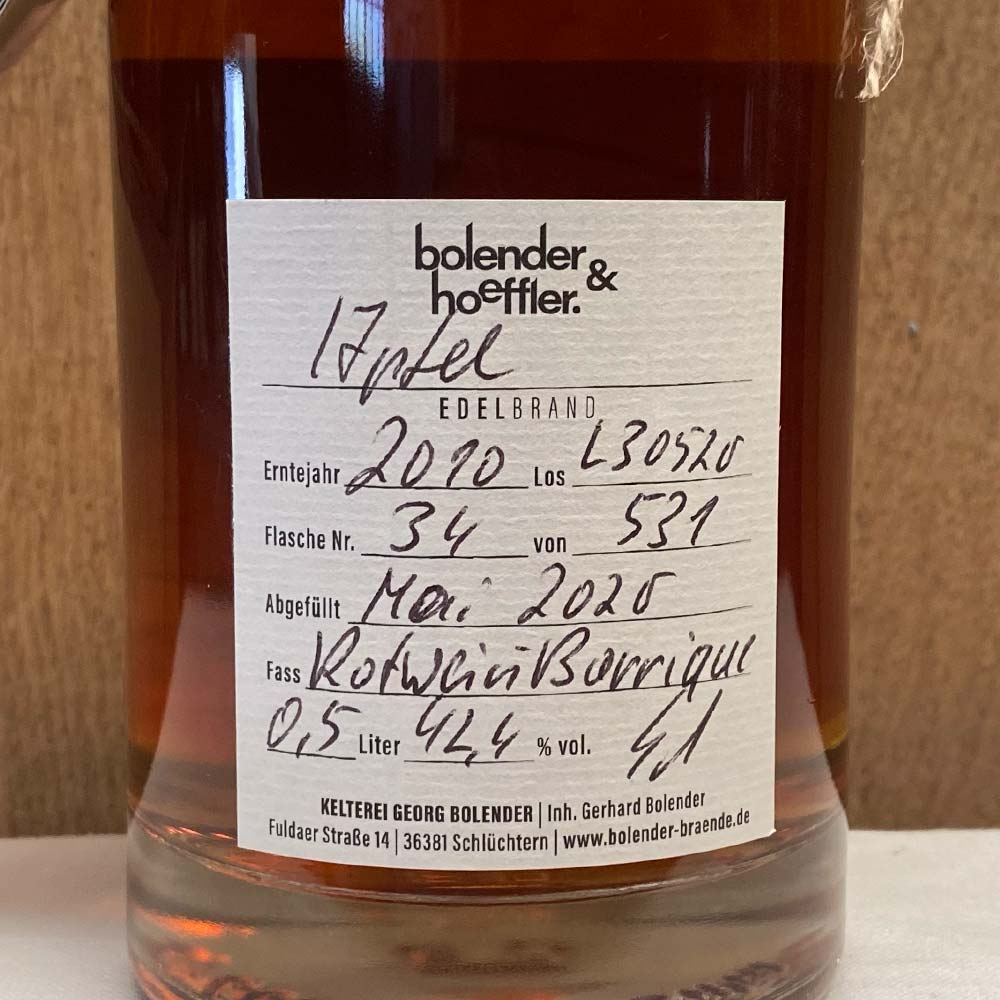 bo&ho Bergwinkelbrand Apfel Rotwein-Barrique